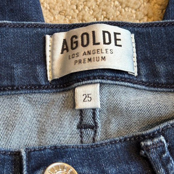 Agolde Sophie High Rise Skinny Crop Stretch in Honor Dark Wash Size 25 #A018-835 - Picture 4 of 15